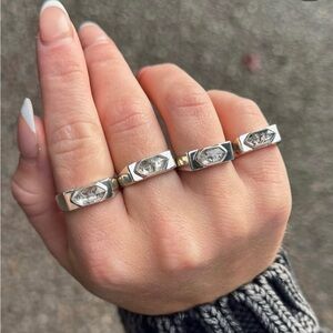 Sterling Herkimer Diamond Ring size 6